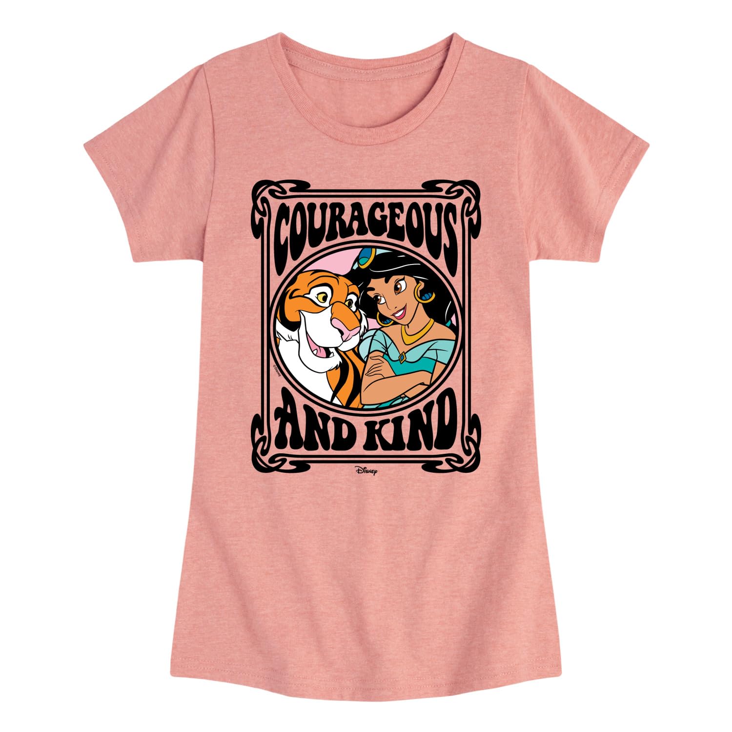 Disney Princess - Jasmine Rajah Courageous and Kind- Girls Fitted Short Sleeve T-Shirt