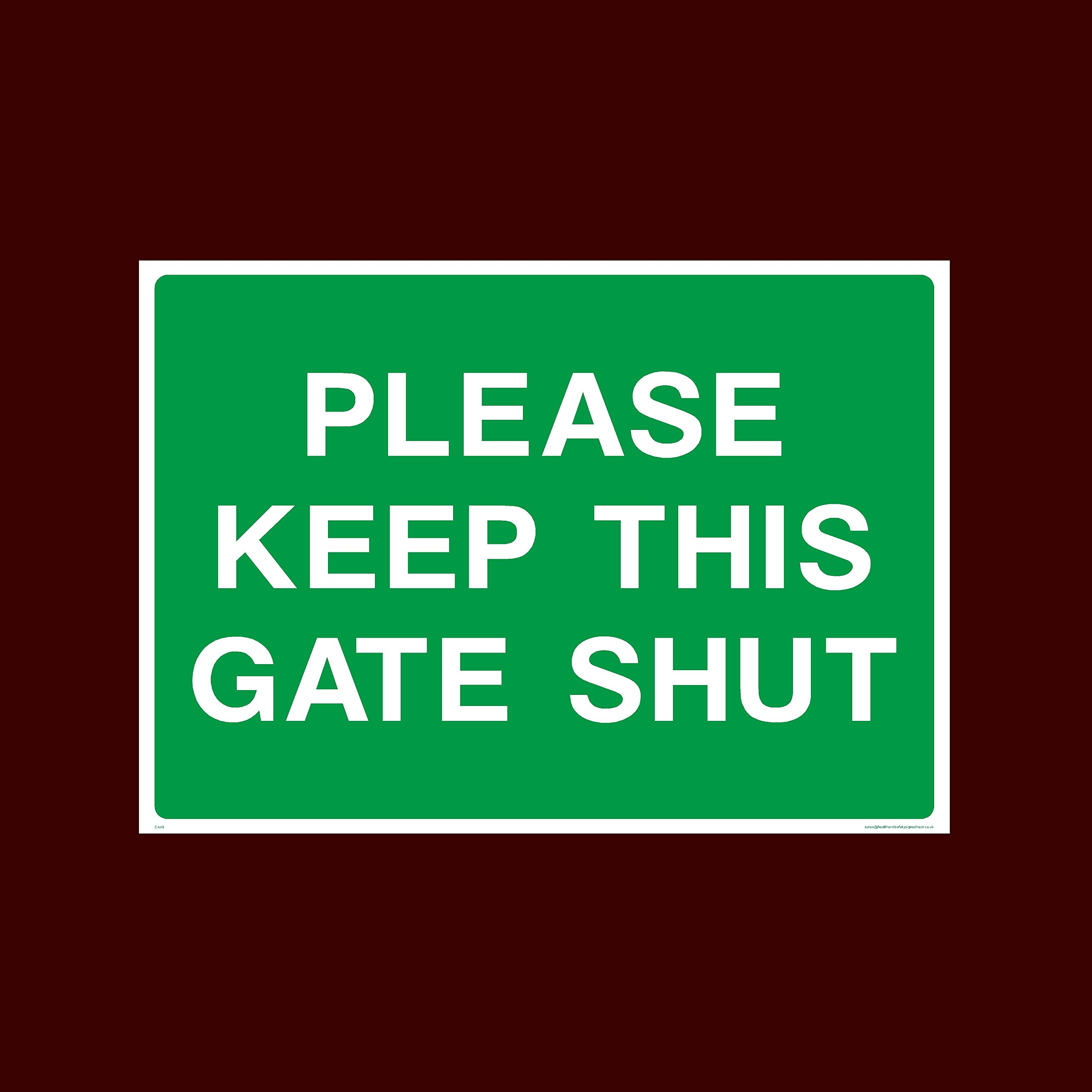 Ussp&S Please Keep This Gate Shut Plastic Sign - Warning, Farm, Dogs, Agriculture, Cattle, Sheep, Bull - (Ca49)
