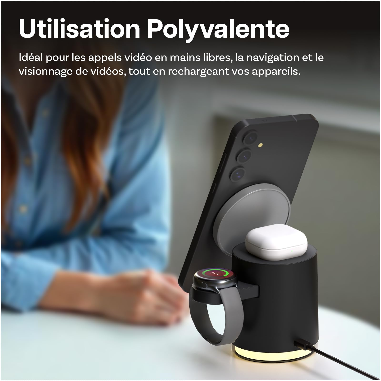 Station de Charge sans Fil pour Samsung par MMOBIEL – Chargeur sans Fil 4 en 1 Certifié Qi2 – Chargeur Induction pour Samsung Galaxy S25/S24/S23/S22 Series, Watch 7/6/5, Buds – Incl. 25W Adapter, Noir