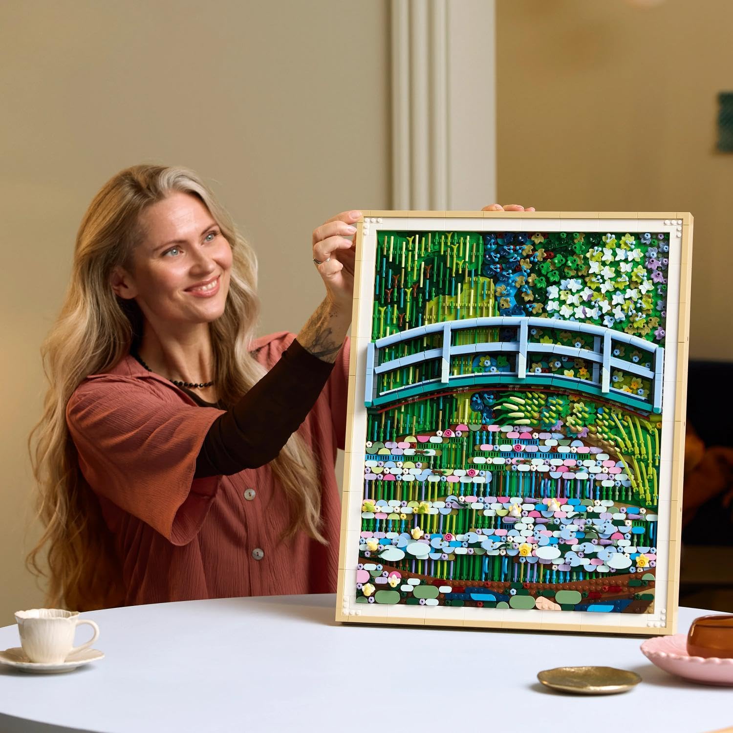 LEGO Art Claude Monet : Le Bassin aux Nymphéas, Harmonie Verte - Set de Construction pour Adulte - Décoration Murale 3D pour la Maison - Maquette de Tableau Impressionniste - Idée Cadeau DIY 31220