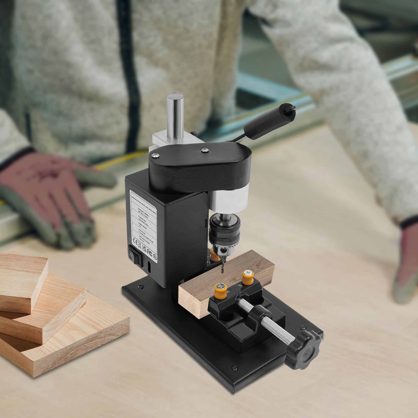 Mini-Bohrmaschine 0,6-6mm Bohrfutter Kupferkernmotor Tischbohrer mit Bankklemme Einstellbare Geschwindigkeit für Holz Kunststoff Metall präzise Bearbeitung einfache Handhabung