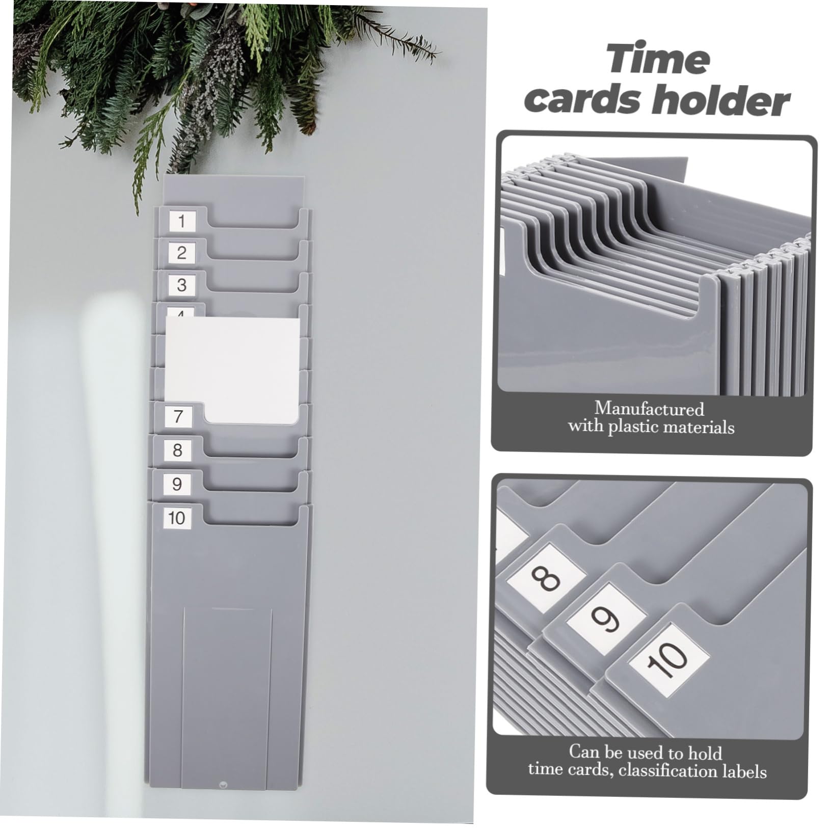 Porta Tarjetas de Asistencia de Pared Retráctil Plástico para Oficina