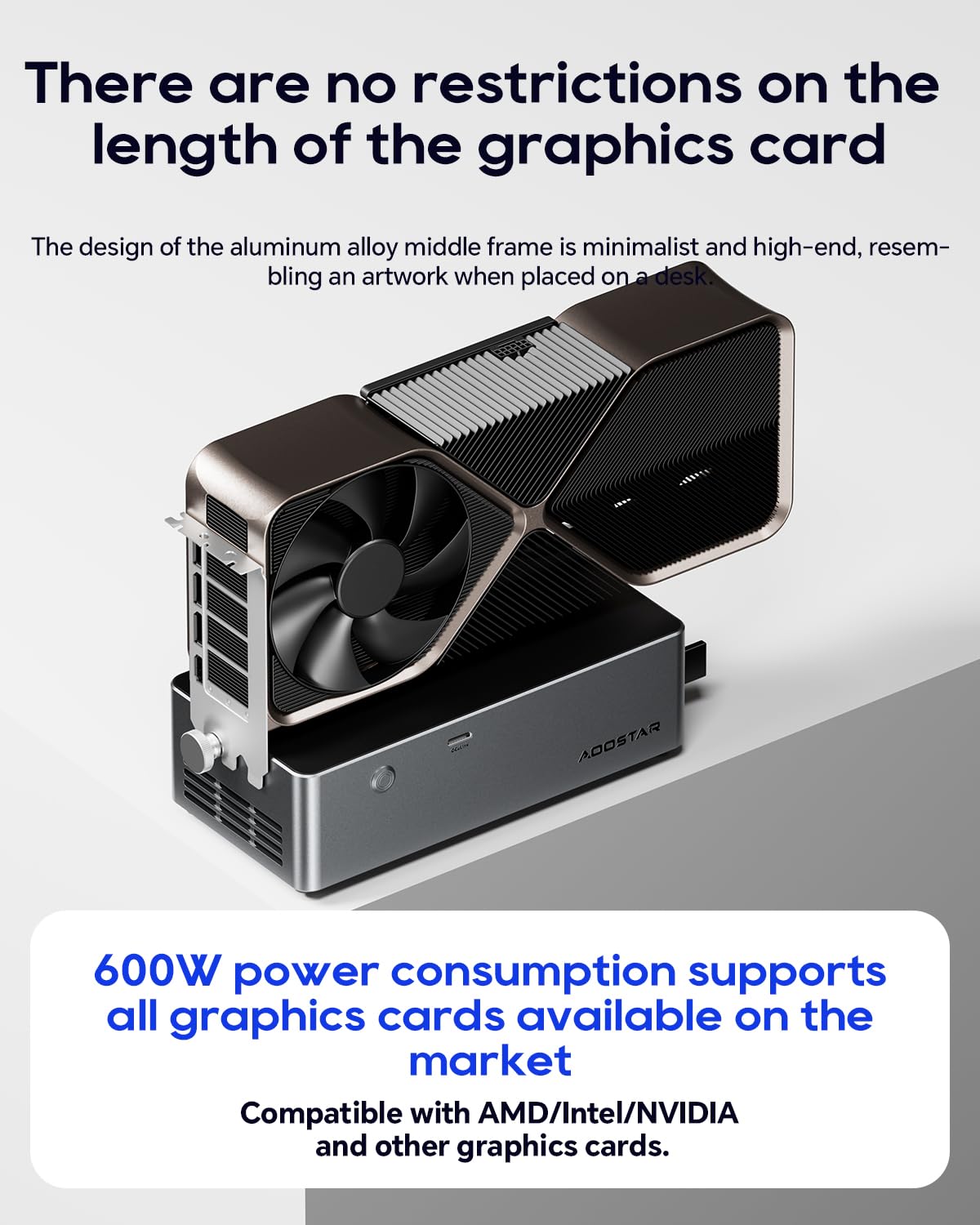 AOOSTAR Estação de ancoragem GPU externa AG01, suporta placas