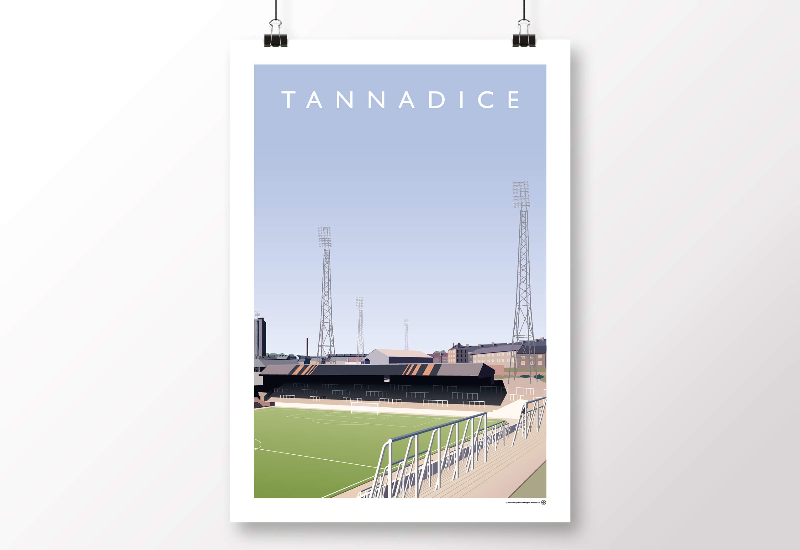 Affiche Tannadice Park Dundee United, décoration murale salon pour passionné de foot écossais