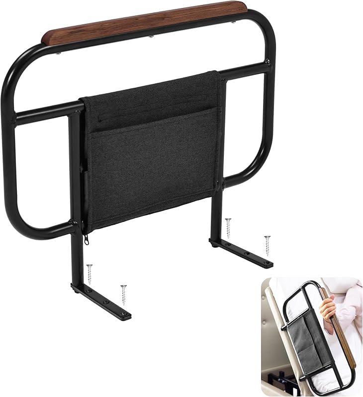 Bed Rail for Adjustable Bed for Elderly, Screw Into Wood Board 1 pc | Bed Rails for Adjustable Beds for Elderly Adults Safety 17 inch Height for Mattress Less Than 10 Inches, 1 pc
