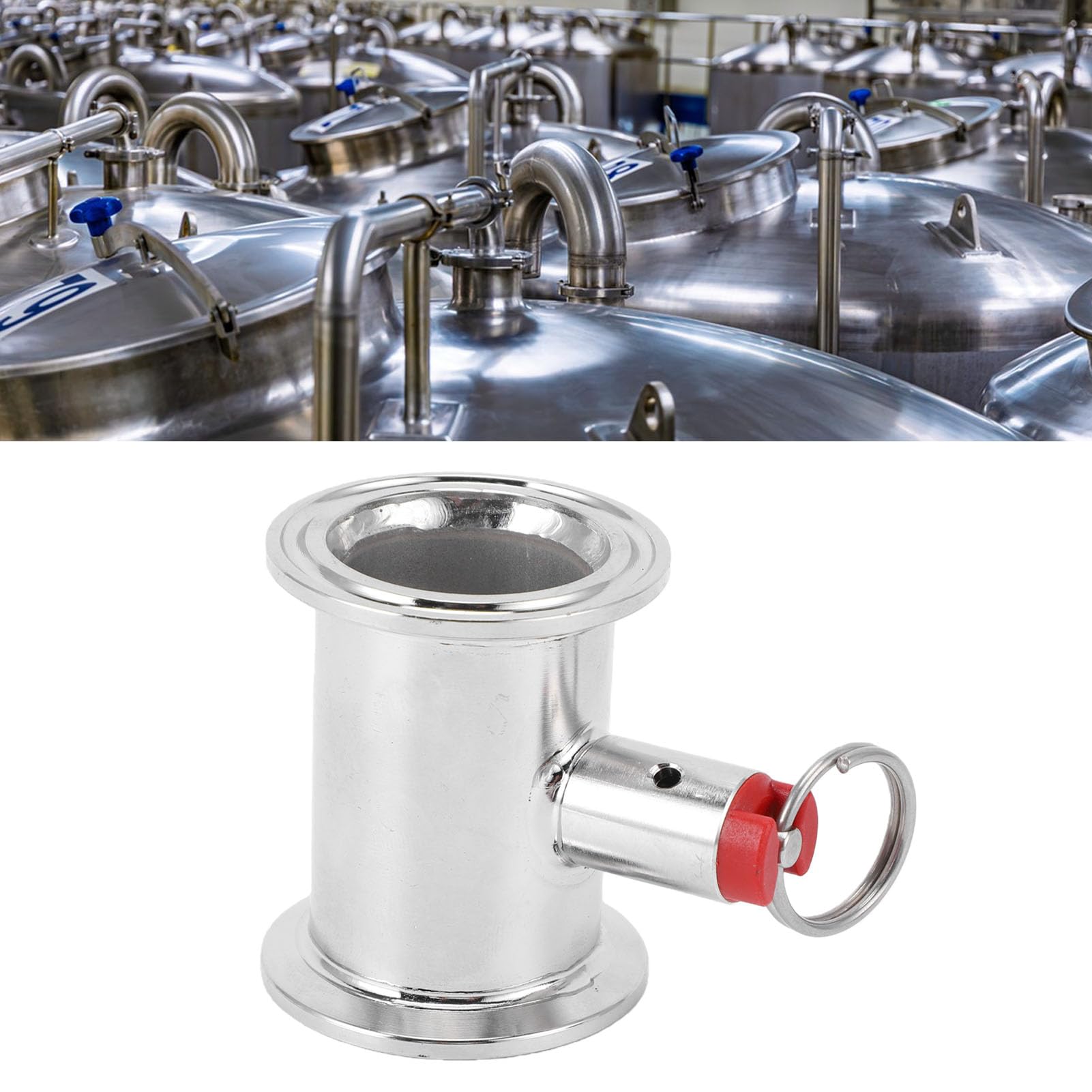 Tubo de válvula de alivio de presión de 1.5 pulgadas, ajuste compacto de acero inoxidable 304 cónico con alivio de 17 PSI para configuraciones de elaboración de cerveza