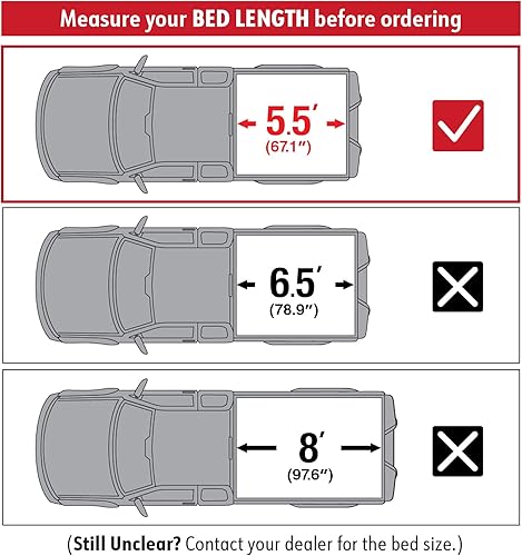 Miniatura 3 de MaxMate Cubierta suave enrollable para caja de camioneta compatible con Ford F-150 2021-2026 Lightning  Caja de 5.5 pies (67 pulgadas)  TCF169064