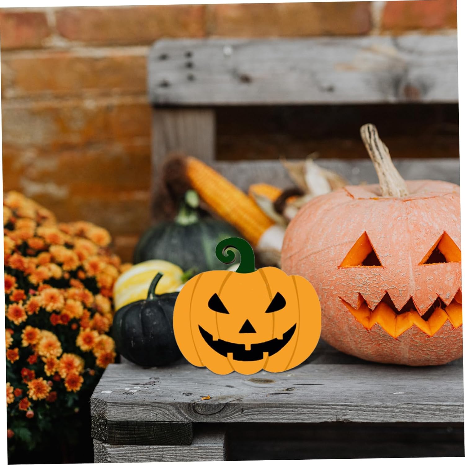Halloween DIY Decors Pumpkin Shaped White Embryos Wooden Boards