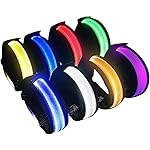 KIRALUMI 8 PCS LED Glow Bracelets, Light Up Wristbands - Halloween Glow in The Dark Party Bracelets Favors Supplies for Christmas, Concerts, Festivals, Game Prizes, Sports, Rave AccessoriesBlack-CS