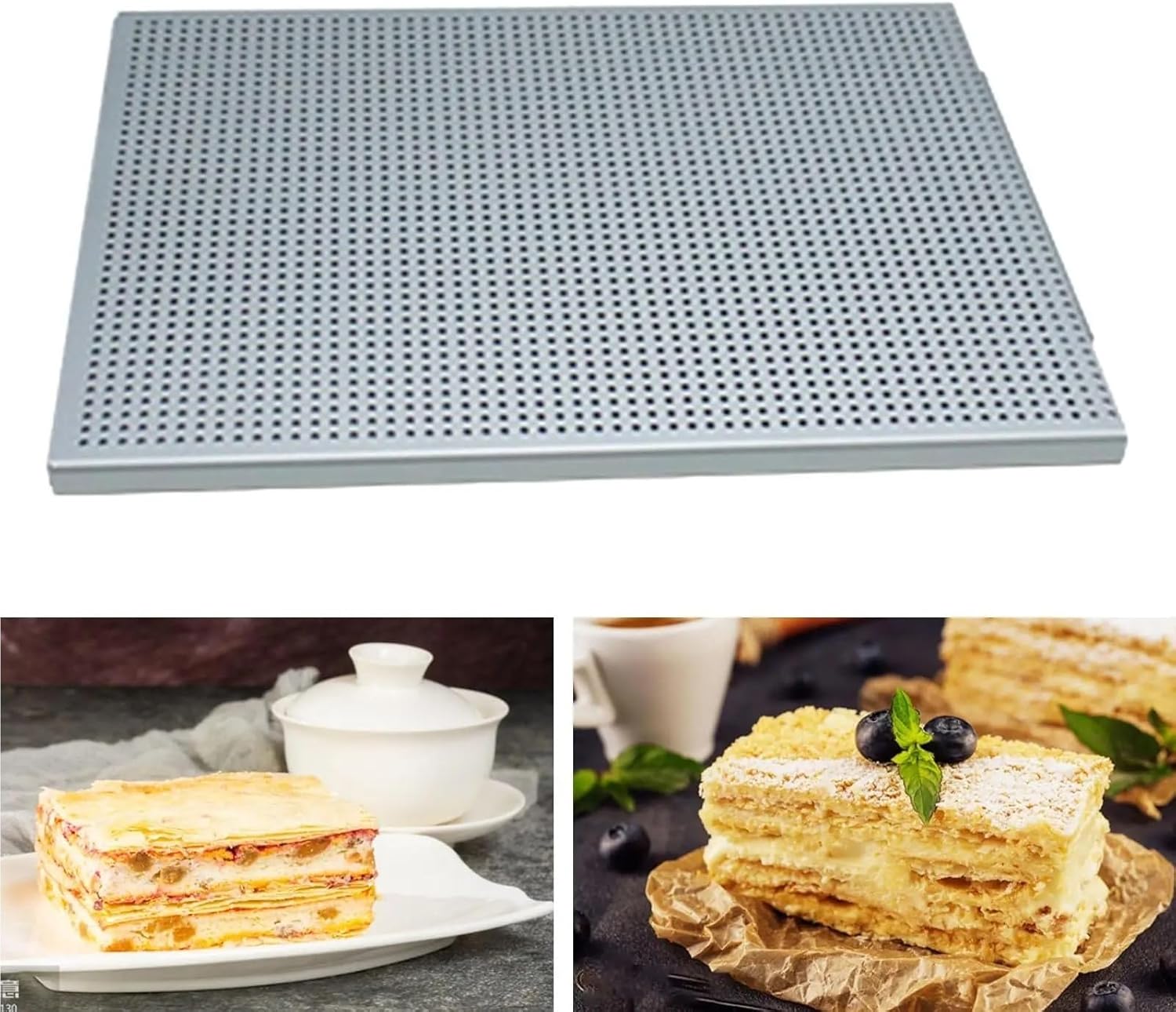 Mille Feuille Baking Pan French Napoleon Cake Pan with Over-Expansion Control Design(60cmx30cmx1.5cm)