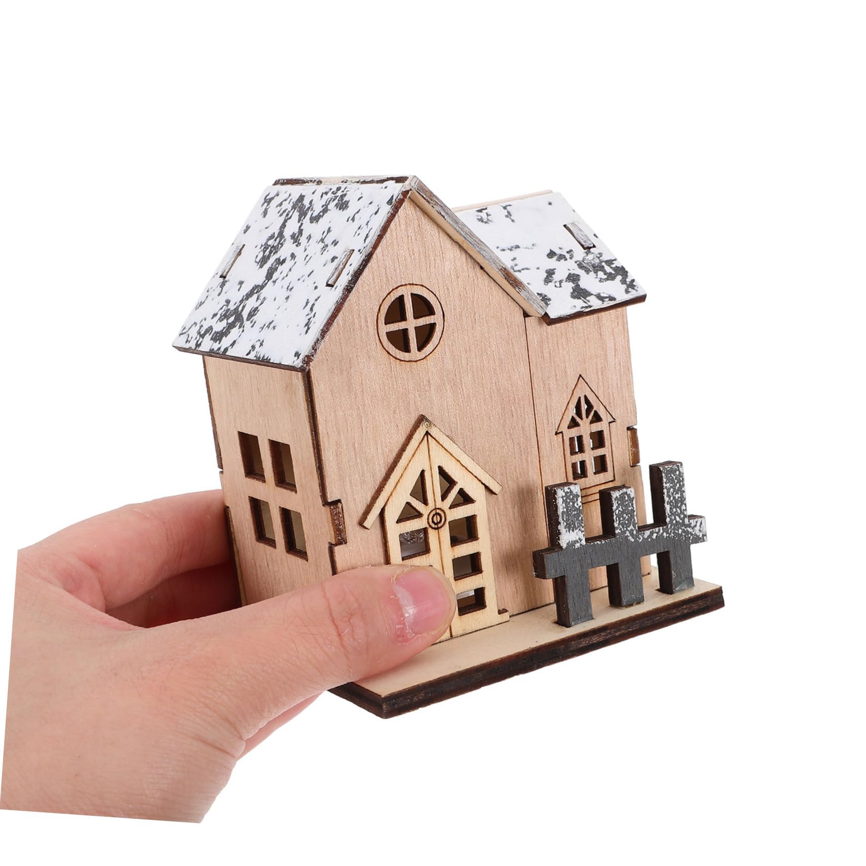 Cabilock 4 Set Luci Natalizie in Legno Gonfiabili Natalizi Solare Addobbi Natalizi per Ufficio Decorazioni Natalizie per Ufficio Luminosa Casa in Legno di Natale Baite Luminose 2 Pezzi * 4