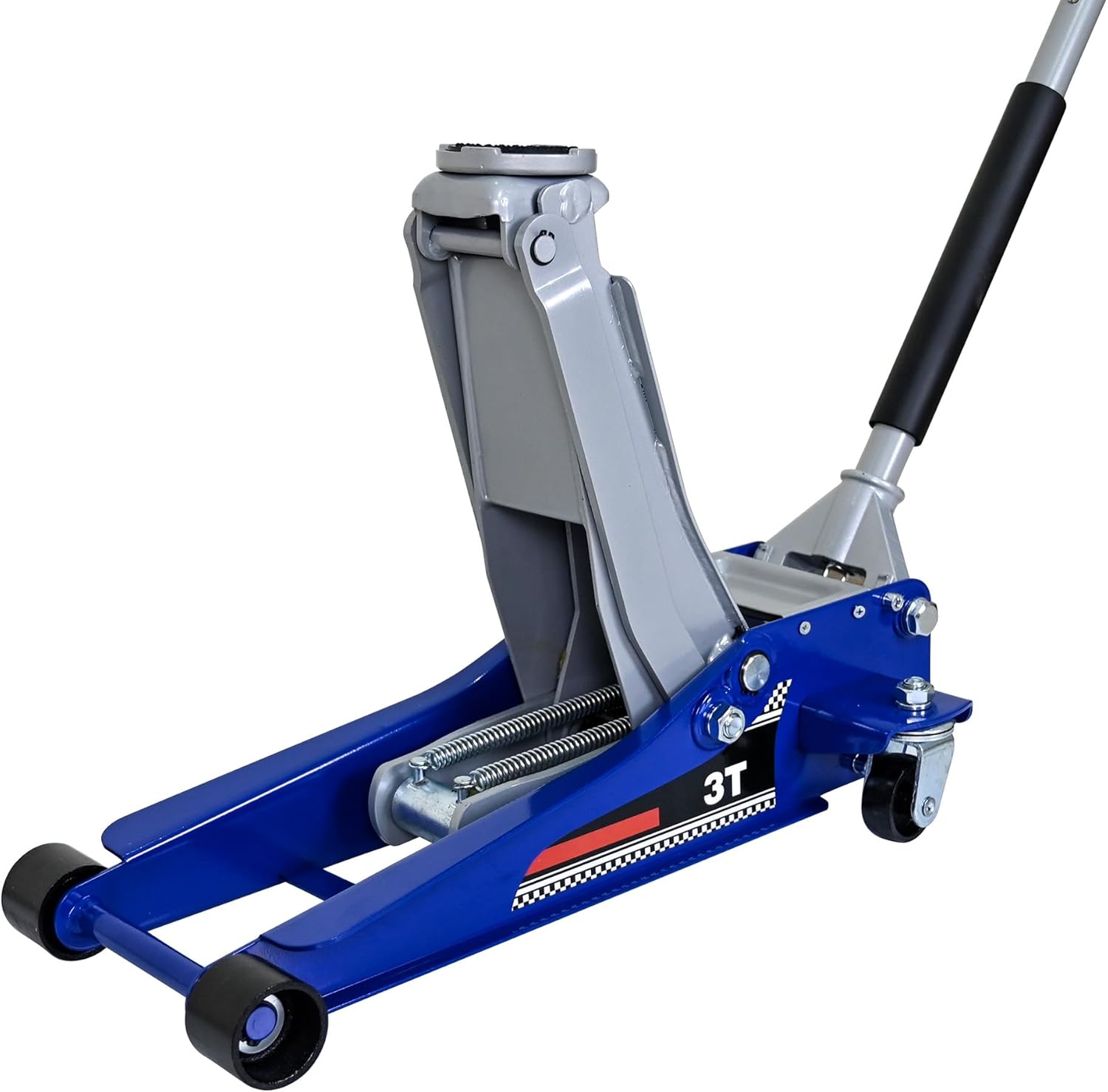 3 Ton Low Profile Hydraulic Floor Jack, Heavy Duty Steel Dual Piston Quick Lift Pump, CE Certified