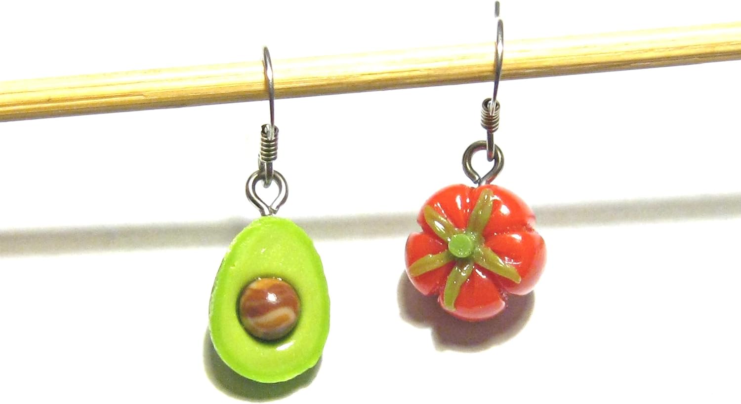 Making Salsa - Tomato Avocado Earrings - Tiny Food Jewelry