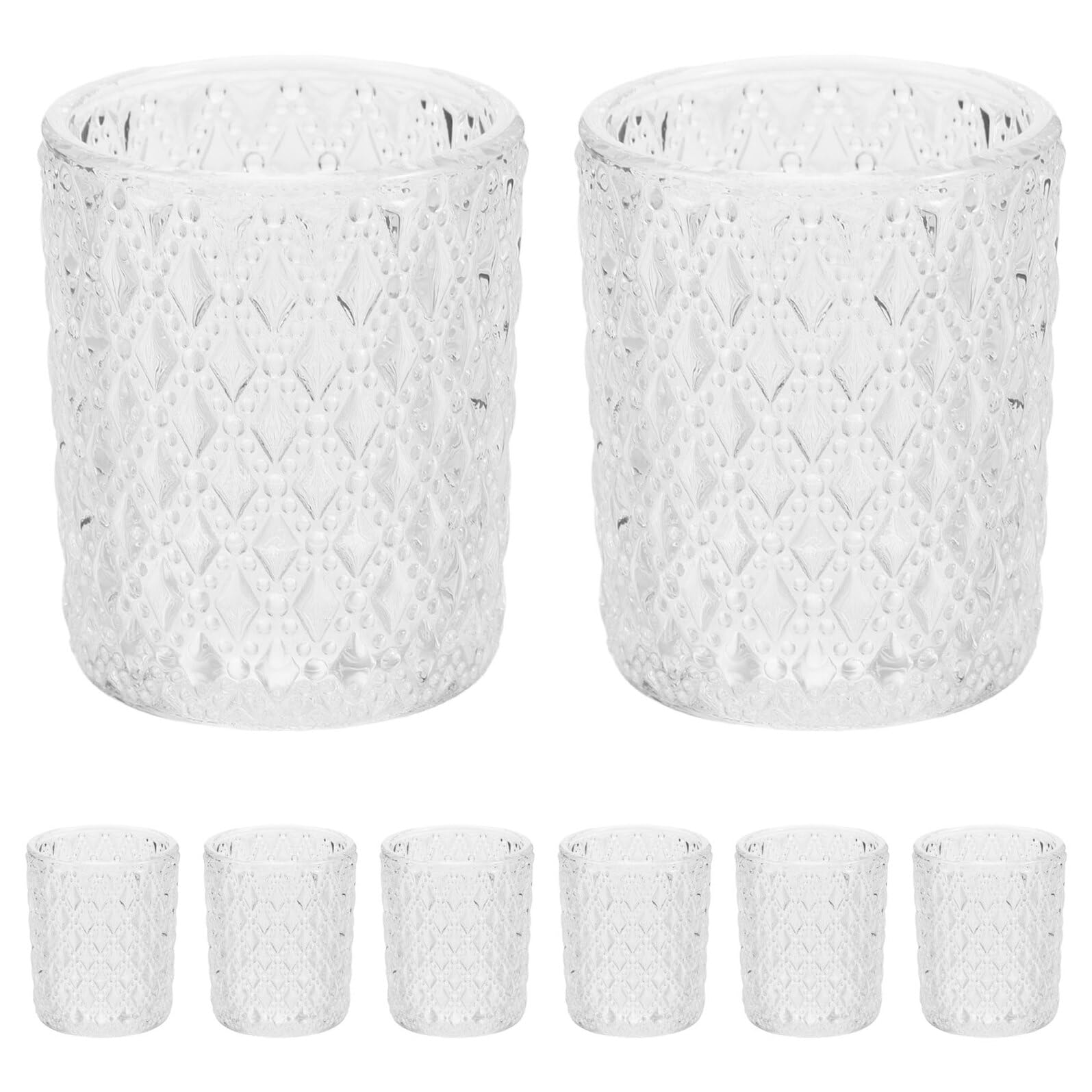 Bougeoir en verre gaufré pour une ambiance chaleureuse de mariage
