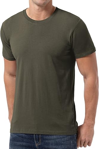 Miniatura 7 de QUALFORT Camiseta básica casual de manga corta para hombre, ultra suave, ligera y fresca