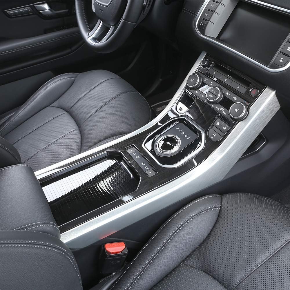 ABS Black Wood Grain Car Center Console Gear Shift Panel Cover Trim for Land Rover Range Rover Evoque 2012-2019