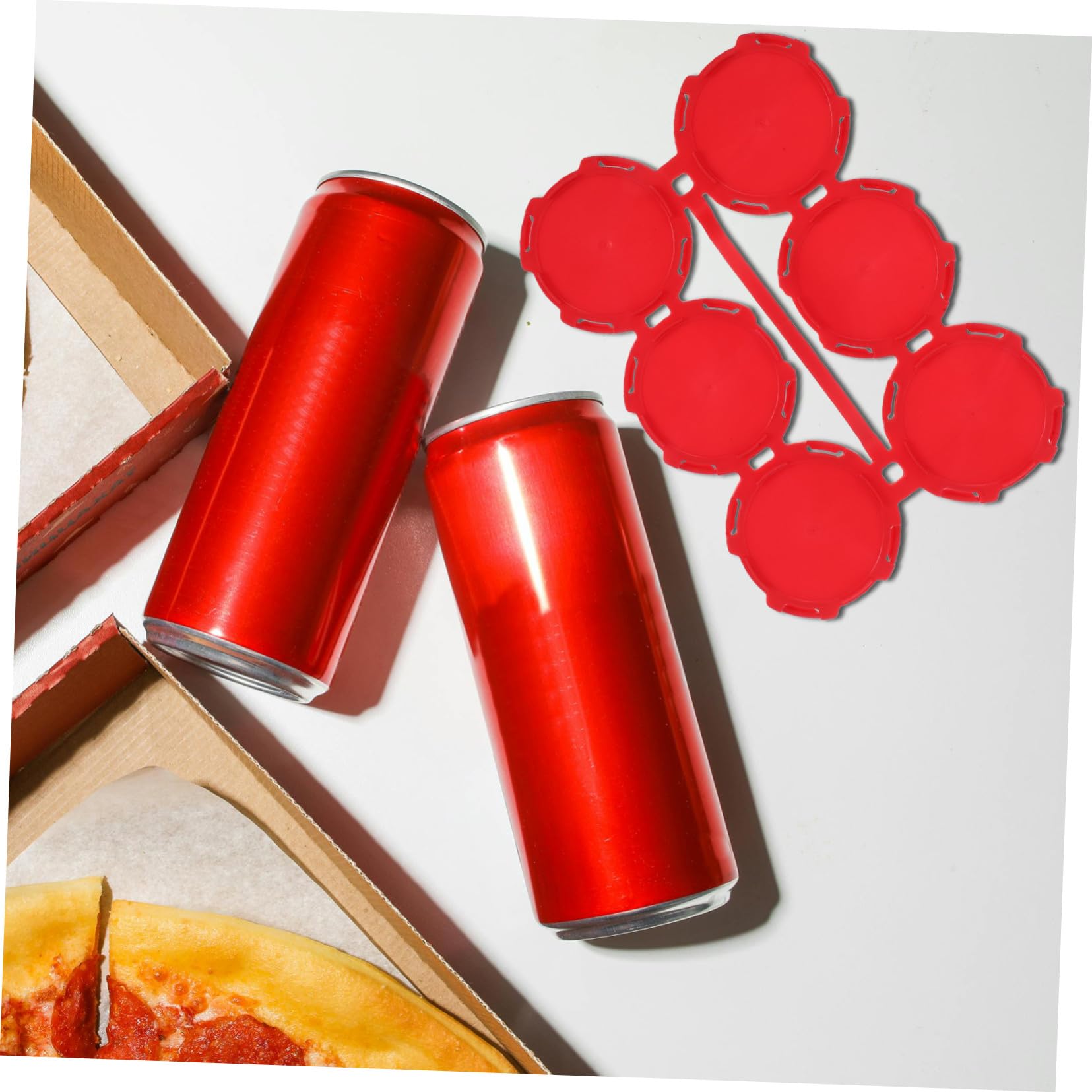 VICASKY Porte-canettes Facile à Installer et Pratique Réutilisable en Pe Rouge, 10 Pièces lors de Pique-niques la Plage pour Transporter des Boissons en Canette