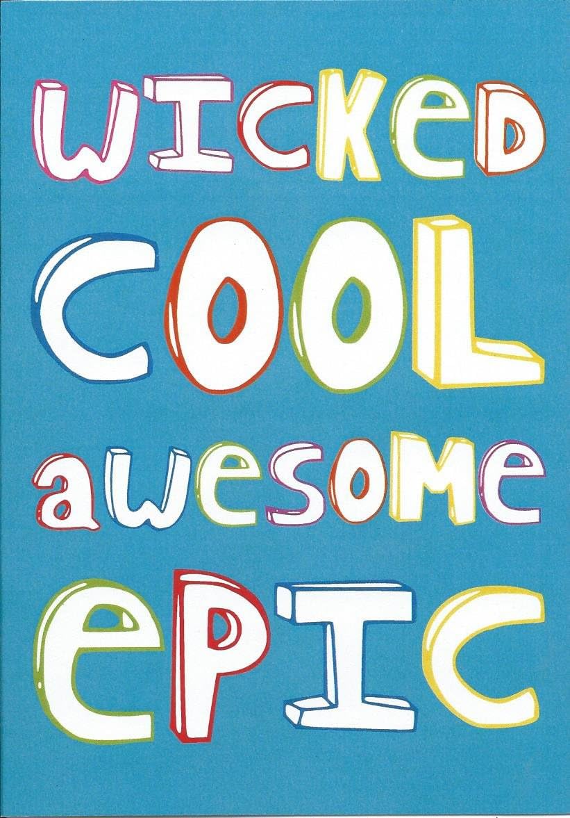 Dear Henry Kids Thank You Cards - 10 Pack with Coloured envelopes (Blue Wicked)
