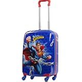 Unisex Kid's Superman 20.5 Inch Carry On Rolling Luggage, Hardshell Suitcase with Spinner Wheels, Blue