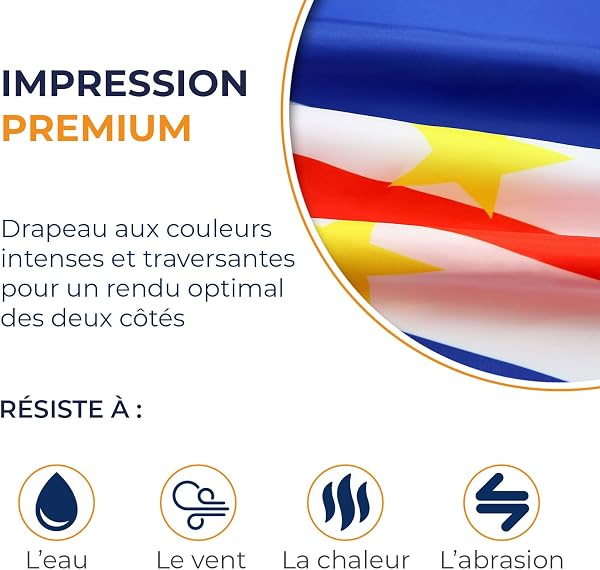 AZ FLAG - Drapeau Cap Vert - 90x60 cm - Drapeau Cap-Verdien 100% Polyester Avec Oeillets Métalliques Intégrés - Pavillon 50 g - 3