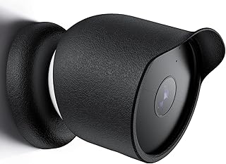 Silicone Cover Skin for Google Nest Cam Outdoor or Indoor (Battery) Security Camera Waterproof Protective Cover Sleeve All-Weather Protective Skin Accessories (Black)