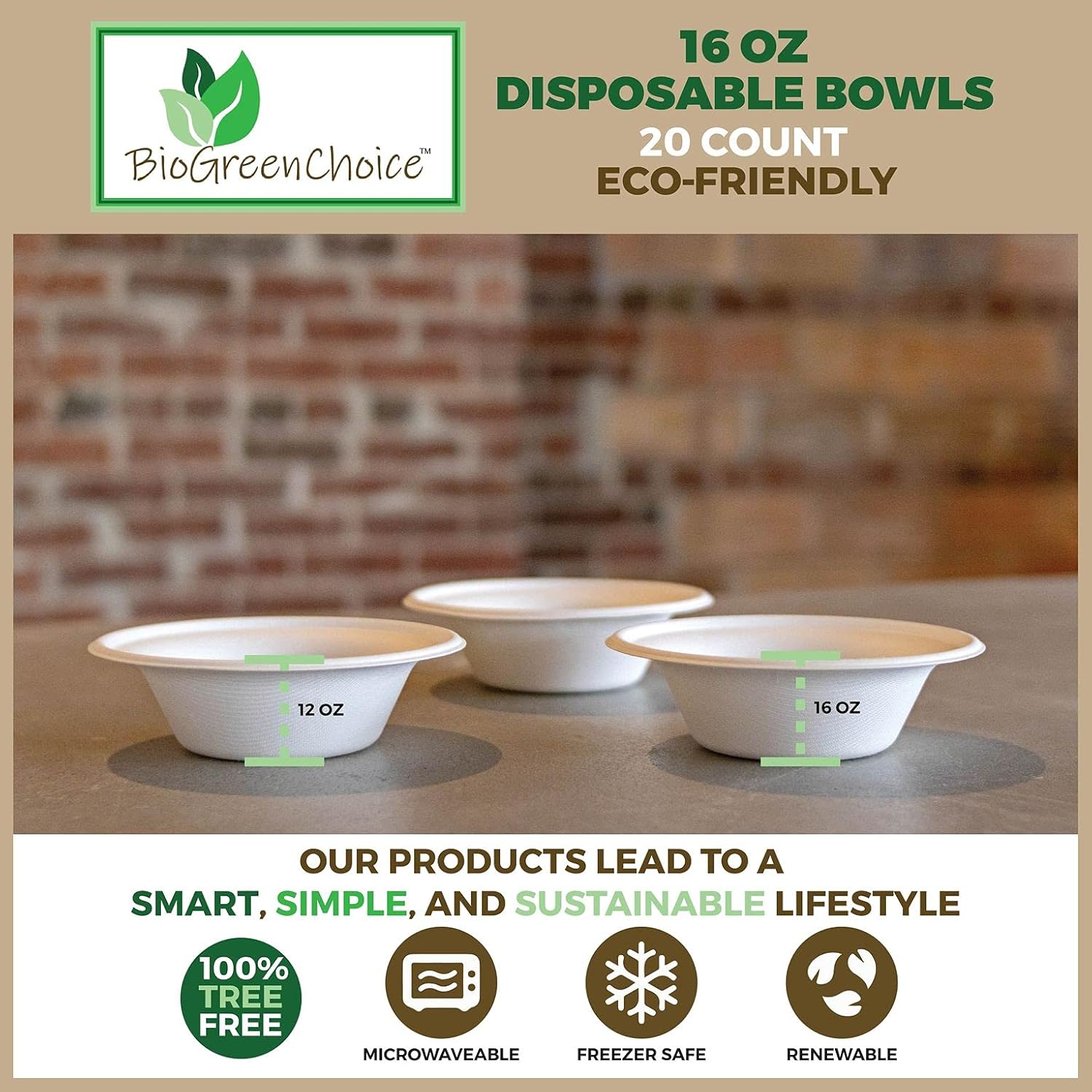🔥 Flаѕh Sаlе BioGreenChoice Eco-Friendly White 16 oz. large Paper bowls (240 Count- bulk), Bagasse/Natural Sugarcane Disposable Soup Bowl ,Heavy-Duty bowls for Chili & Soup – Microwave safe