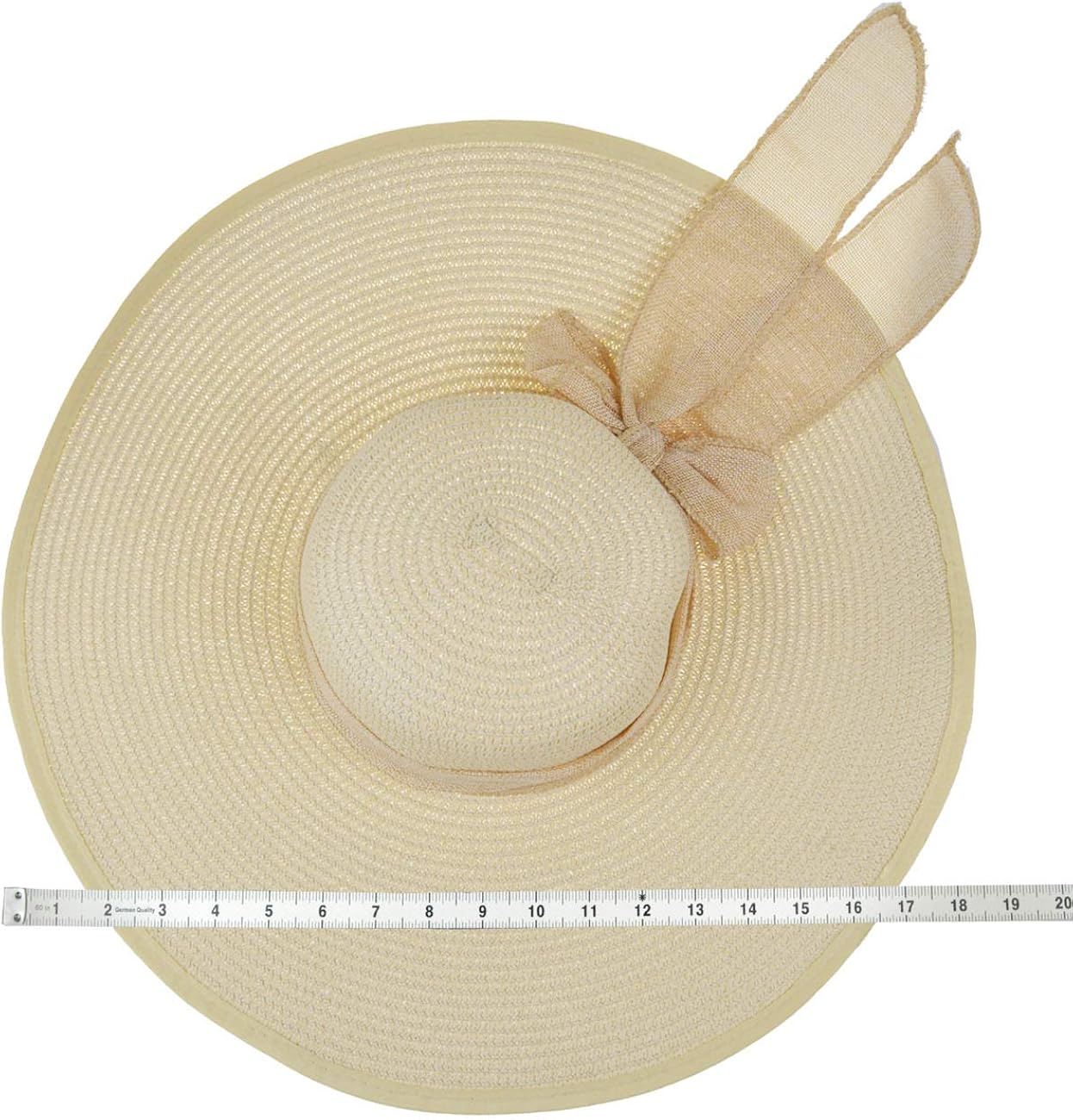 Big Bowknot Straw Hat Floppy Foldable 
