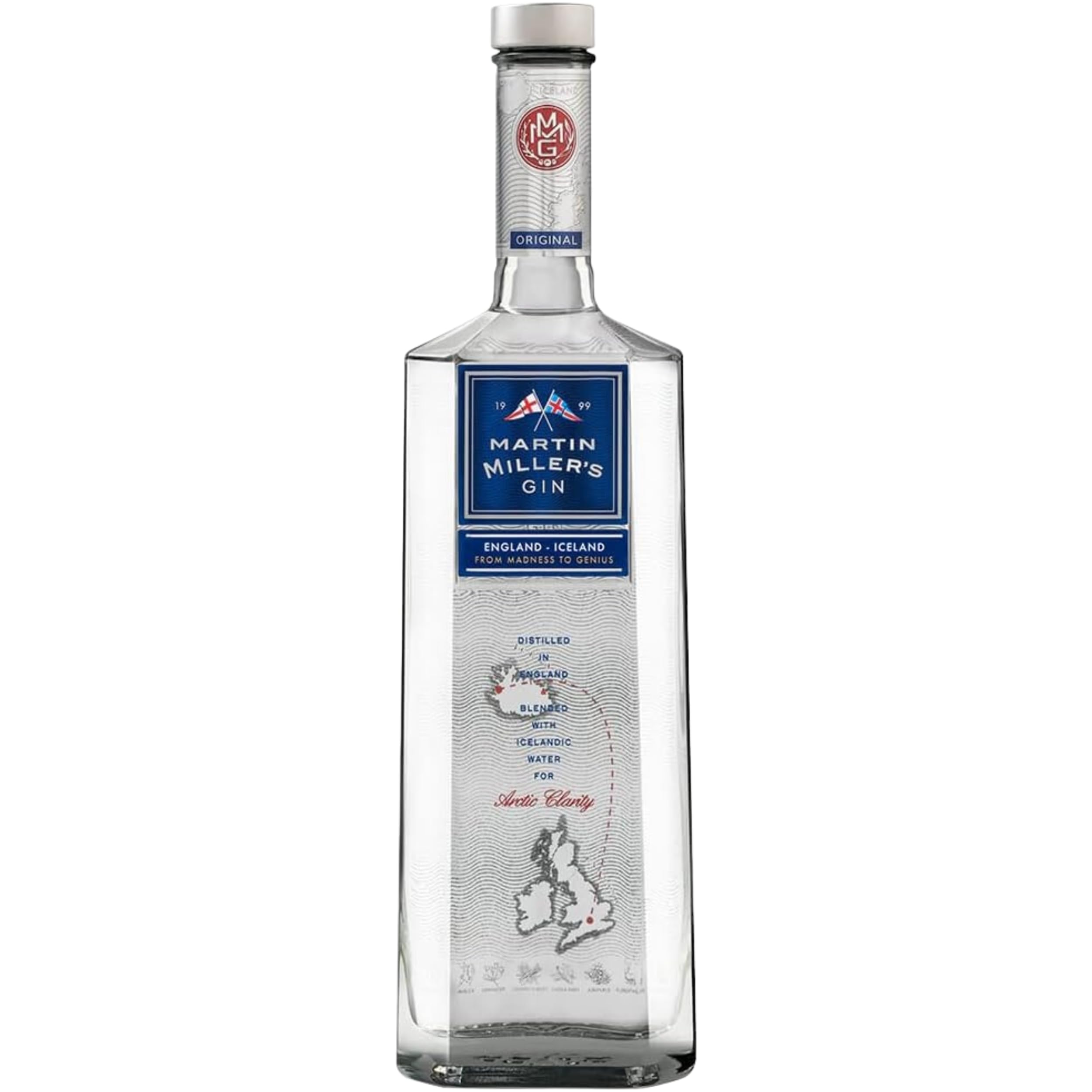 Original Gin - Super Premium Gin, Icelandic water, Distilled in England - 40 percent ABV 70cl Bottle (0.7L)