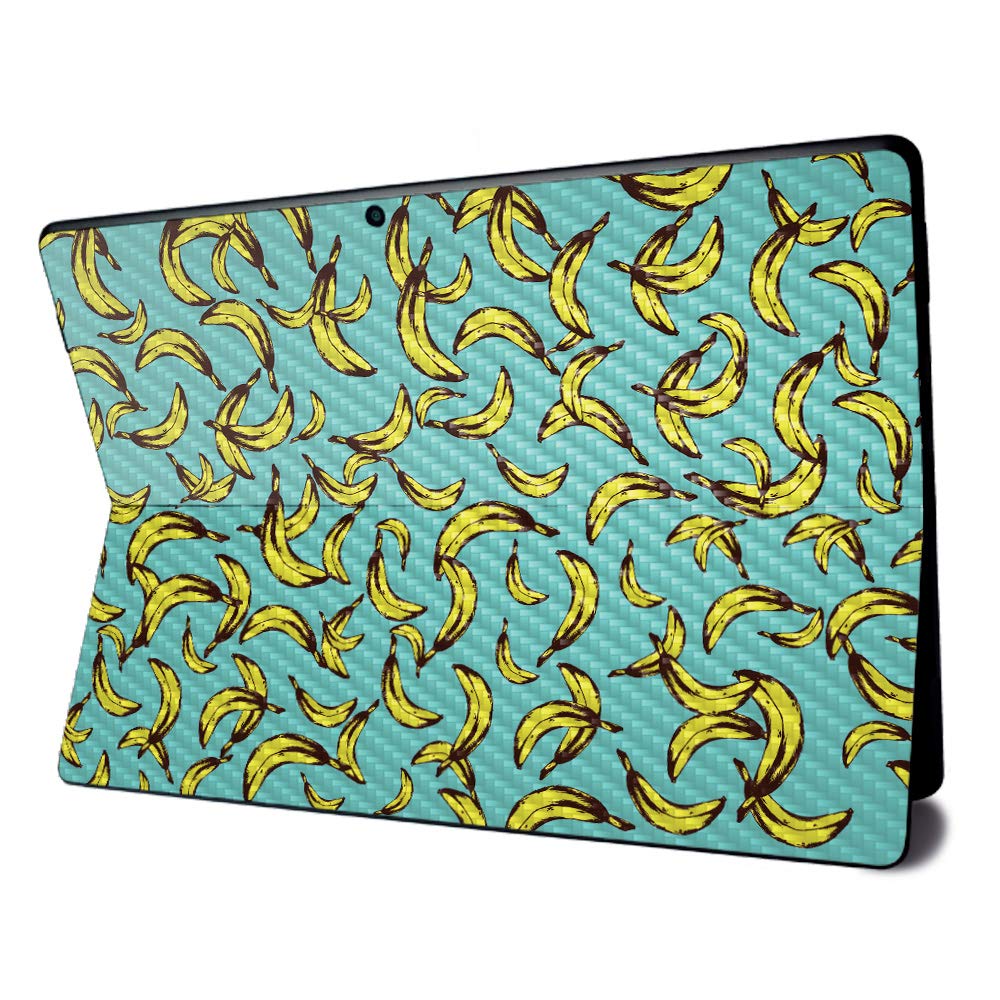 MightySkins Carbon Fiber Skin for Microsoft Surface Pro X - Bananas | Textured Carbon Fiber Finish | Easy to Apply, Remove, and Change Styles | Made in The USA