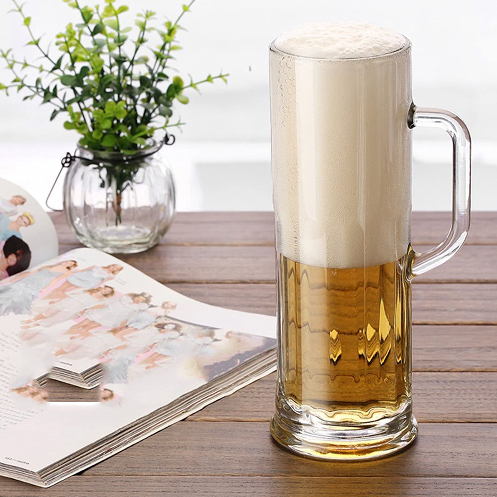 Vasos de Cerveza， Vaso de pinta personalizado, taza de cerveza, vasos de cerveza clásicos, fondos gruesos y asas, tazas de cerveza for bares de comedor familiares y fiestas