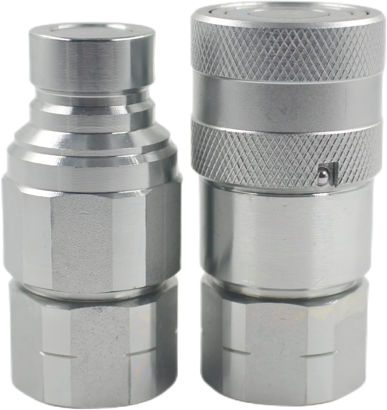 ISO16028 3/4" NPT Skid Steer Flat Face Hydraulic Quick Connect Couplers/Couplings Set w/Dust Caps 3/4 NPT Thread