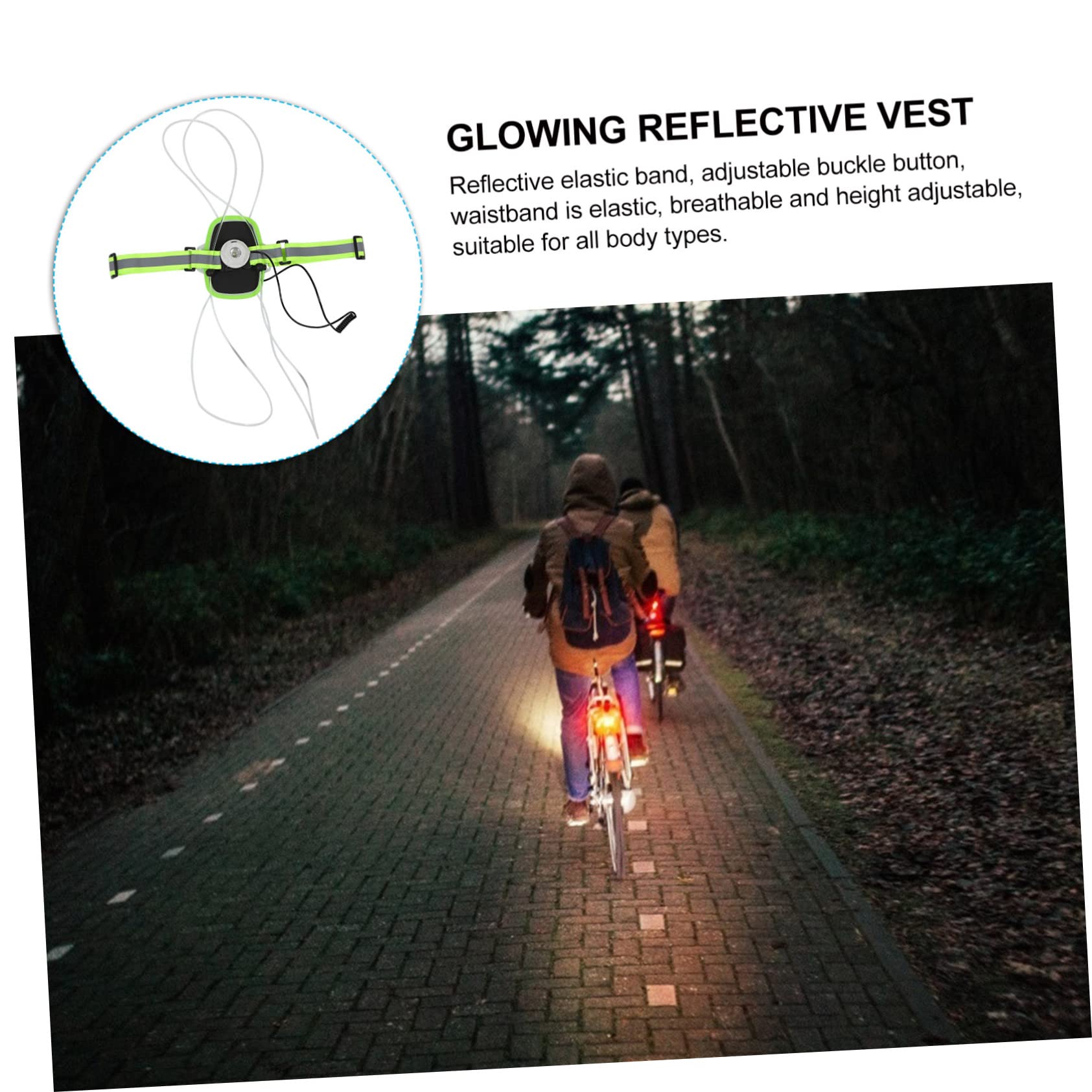 INOOMP Leuchtender Reflektierender Westengurt mit USB Ladung 1200mah