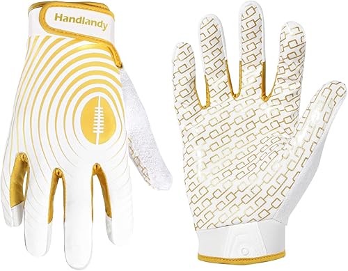 Vista 106 de HANDLANDY Guantes de fútbol juvenil, guantes de receptor adhesivo para niños, guantes de fútbol súper agarre, el mejor regalo para niños y niñas
