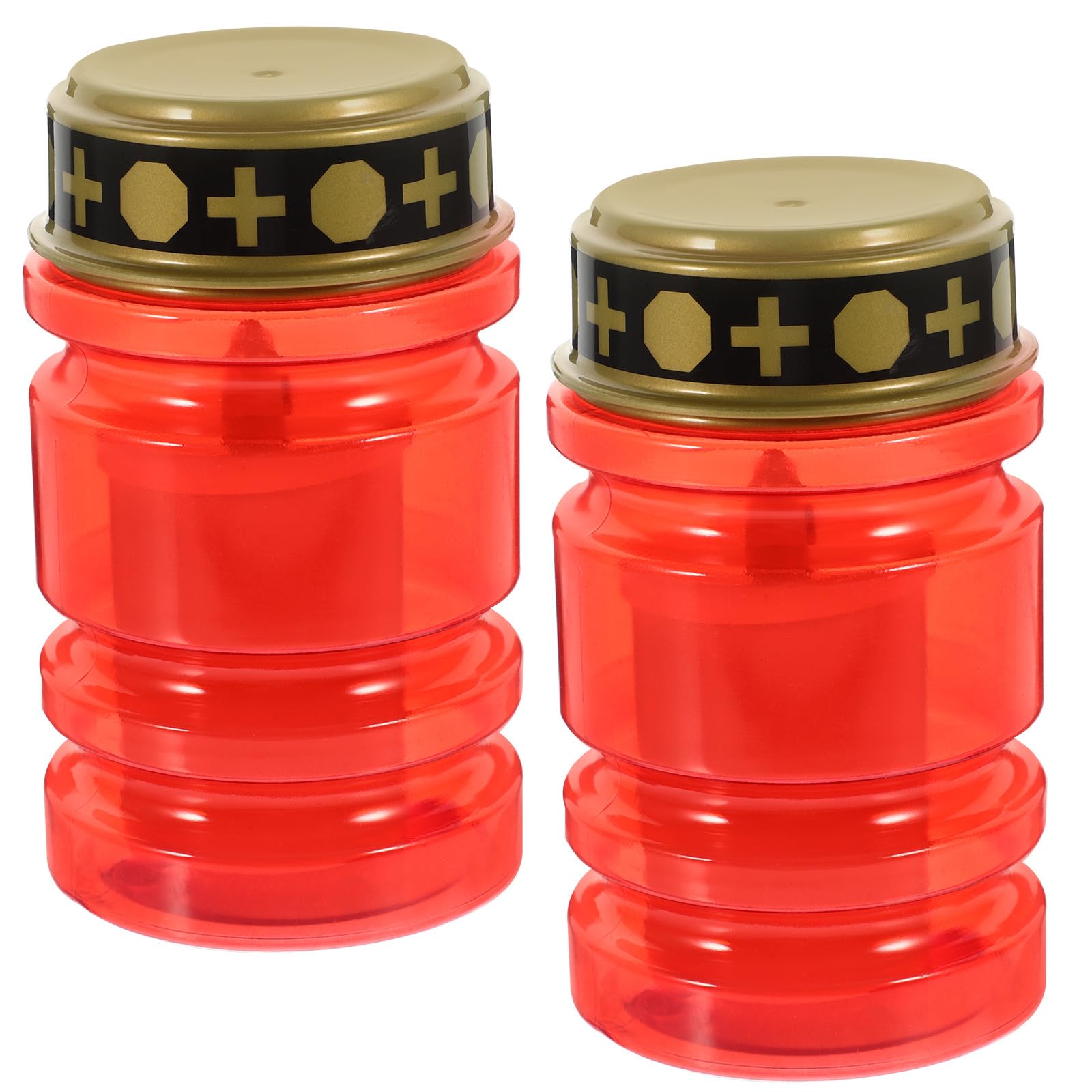 Velas LED de tumba y decoración religiosa exterior en color rojo texturizado 8