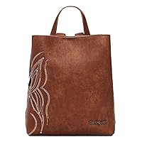 Desigual Mini zaino da donna in poliuretano, marrone