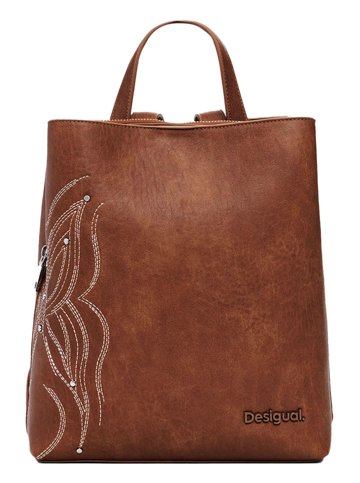 Desigual Women's Accessories - Mochila de poliuretano (tamaño pequeño), marrón, Einheitsgröße