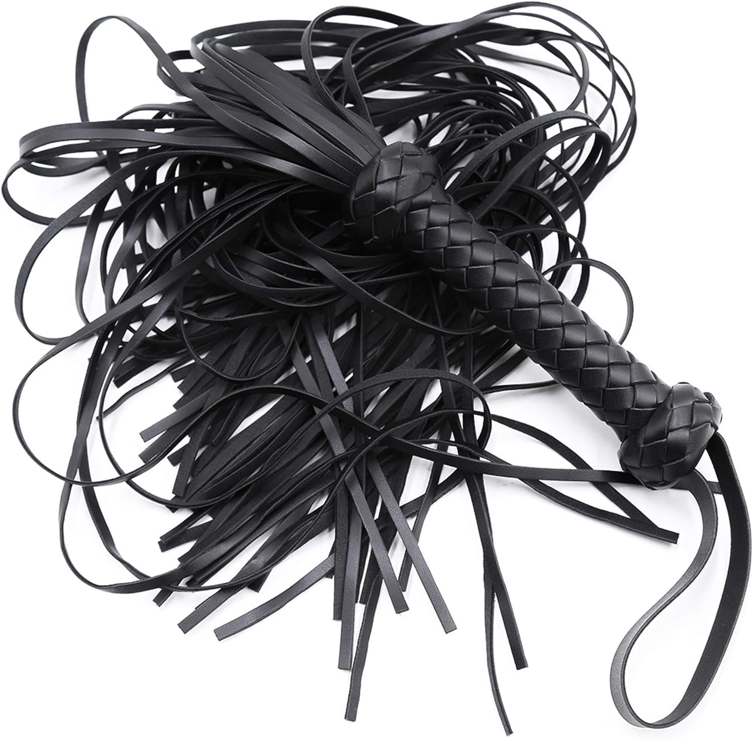 Frusta in Pelle Frusta Nappa Frusta da Equitazione con Impugnatura Antiscivolo Frusta in Pelle, utilizzata per spettacoli teatrali (Nero)