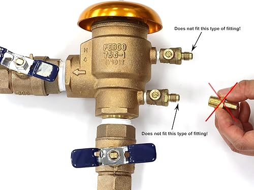 Miniatura 4 de Válvula Schrader a accesorios NPT macho | Adaptadores para prevenir reflujo de invierno y disyuntor de vacío de presión (PVB) para sistemas de