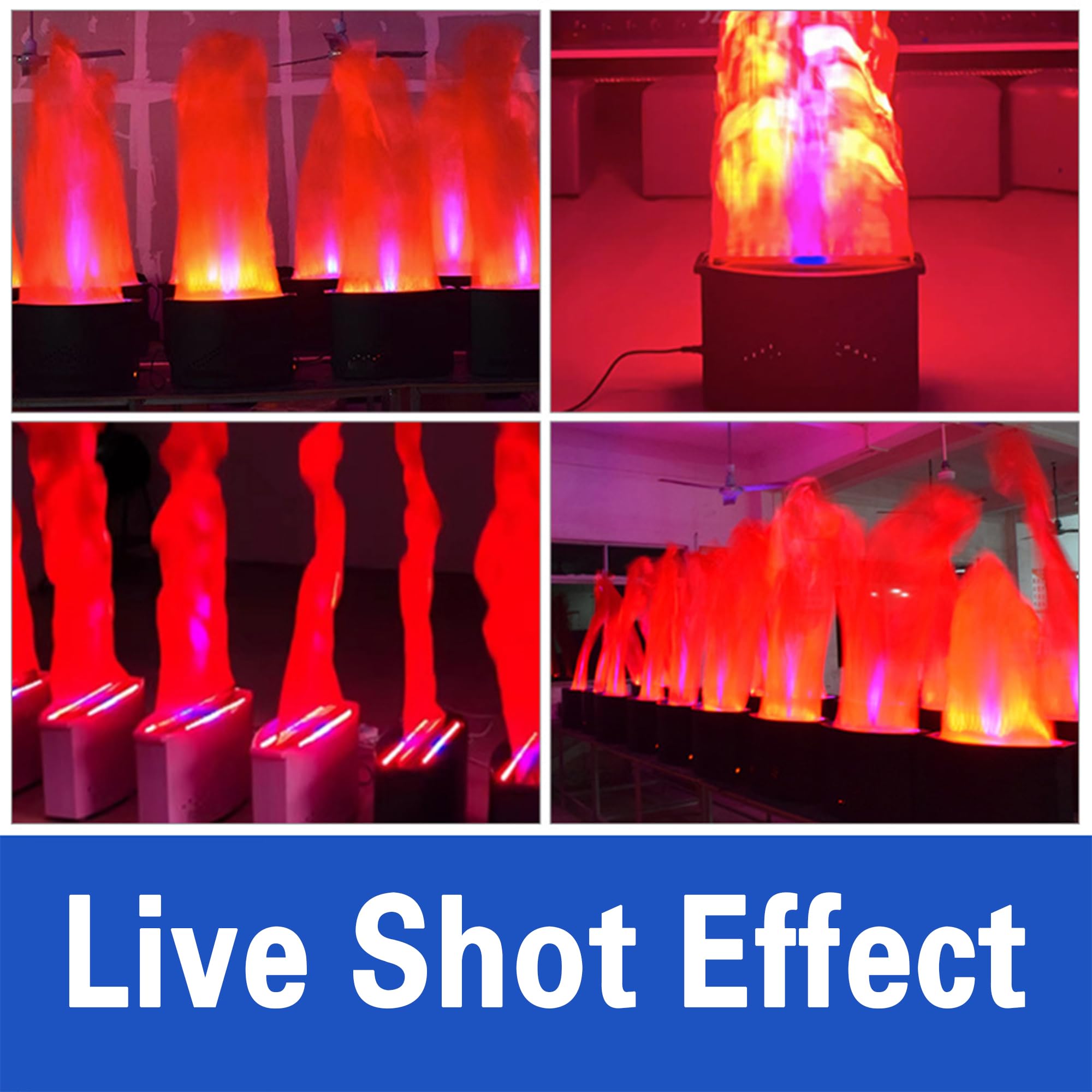 Led-kunstflammelampe - 3D Künstliche Simulierte Flamme, 42 Superhelle Led-perlen & Flammenstoff, Elektrische Künstliche Lagerfeuer-bühnenlichter Für Party- Und Nachtclubdekoration 1-pcs 2M