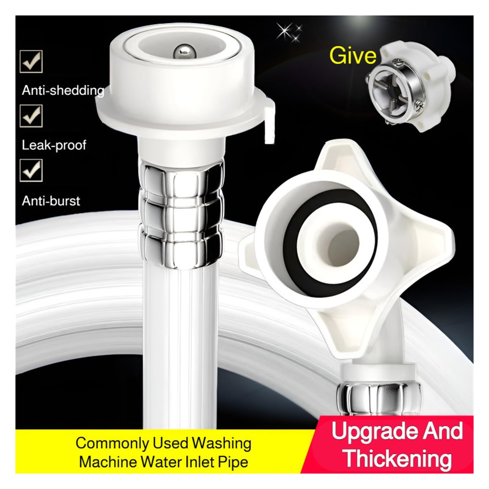Manguera De Entrada De Agua Universal For Lavadora Completamente Automática | Tubería De Suministro De Agua Extendida A Prueba De Fugas, A Prueba De Explosiones(3m)