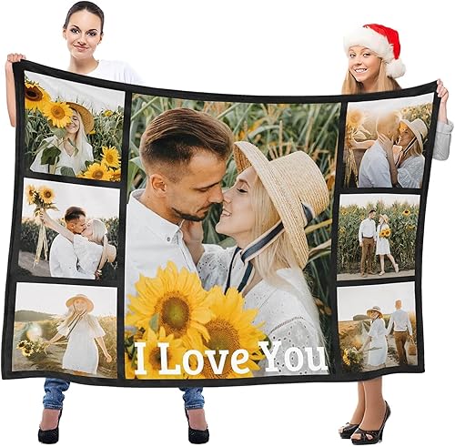 Vista 11 de Regalos personalizados para el día de San Valentín para mamá, manta personalizada con foto, manta de fotos personalizada, mantas personalizadas