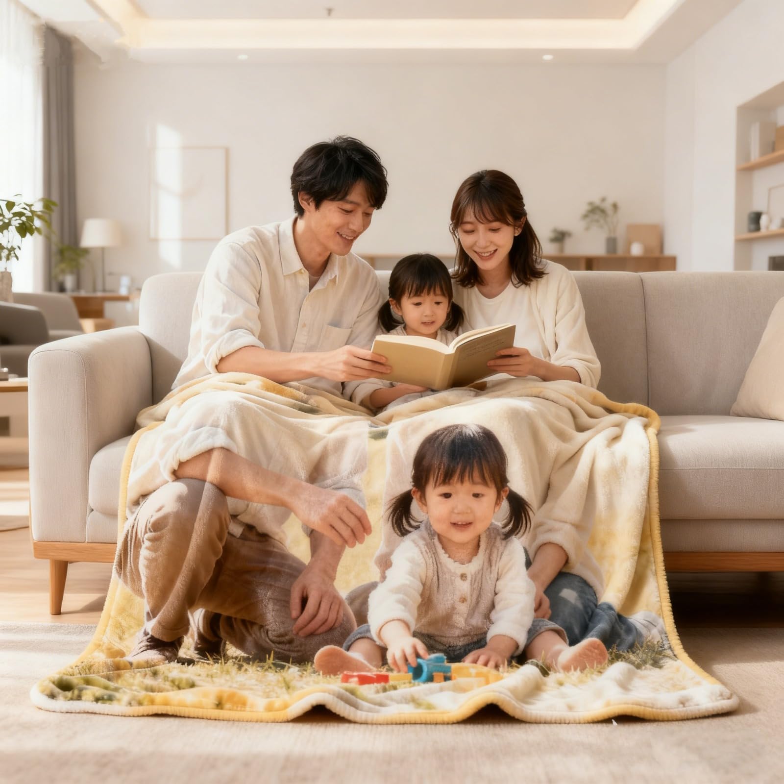 Amazon｜オリジナル 親子ブランケット 写真入り 名前入れ ソフトタッチ