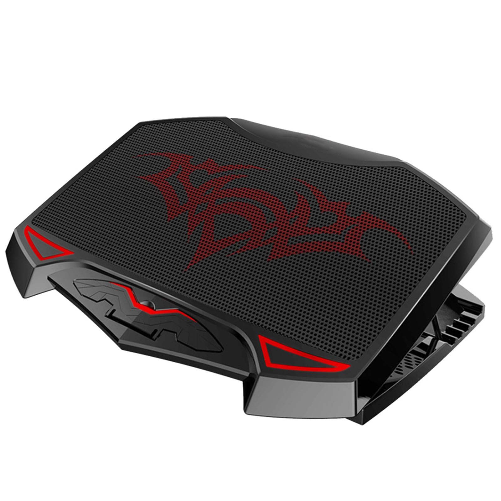 EXCEART Refroidisseur Ordinateur Portable Réglable à Ventilateurs Silencieux avec Support Ergonomique et Ports USB Support de Refroidissement pour Ordinateur Portable Noir