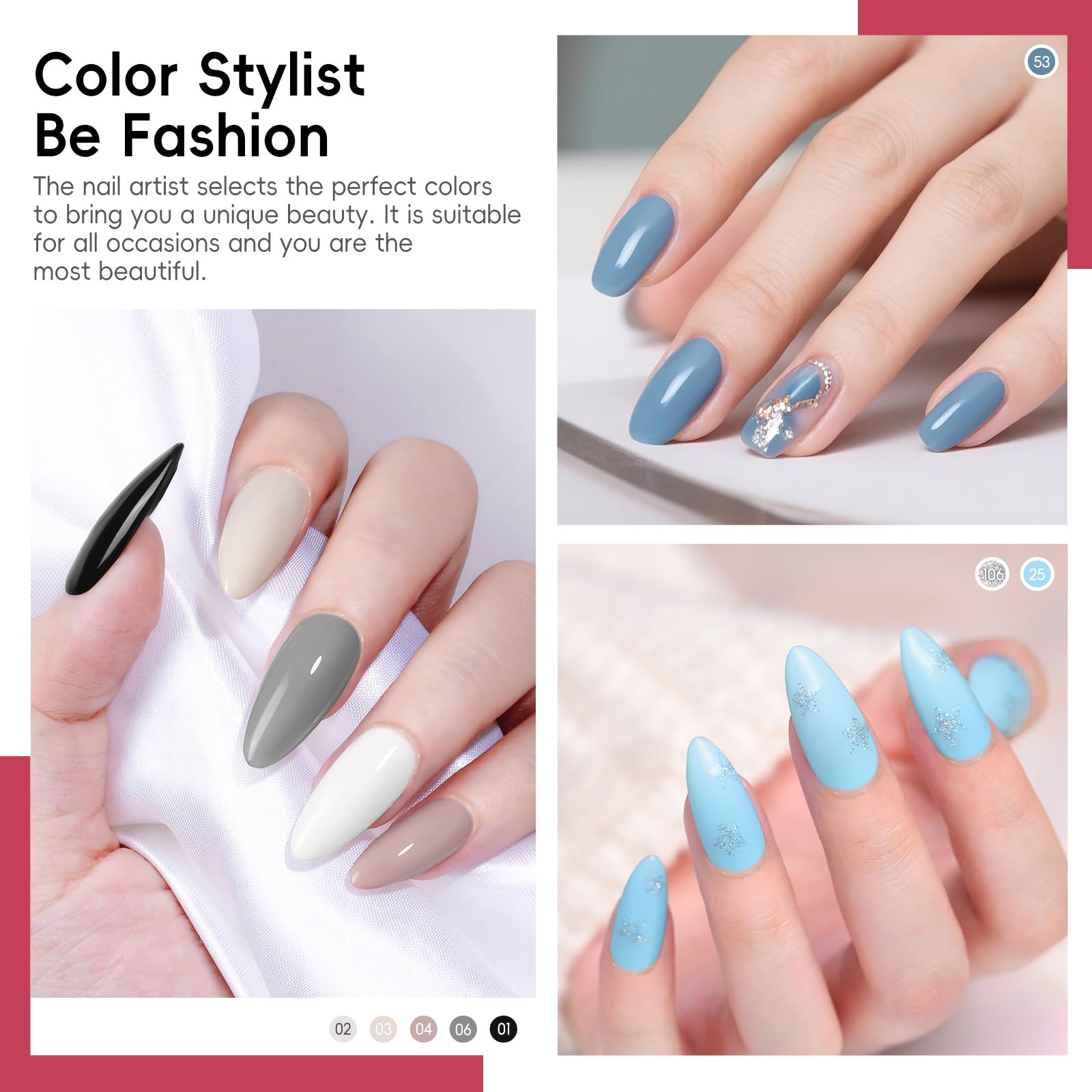 COSCELIA Gel Nail Polish Kit Multi-Color Manicure Set