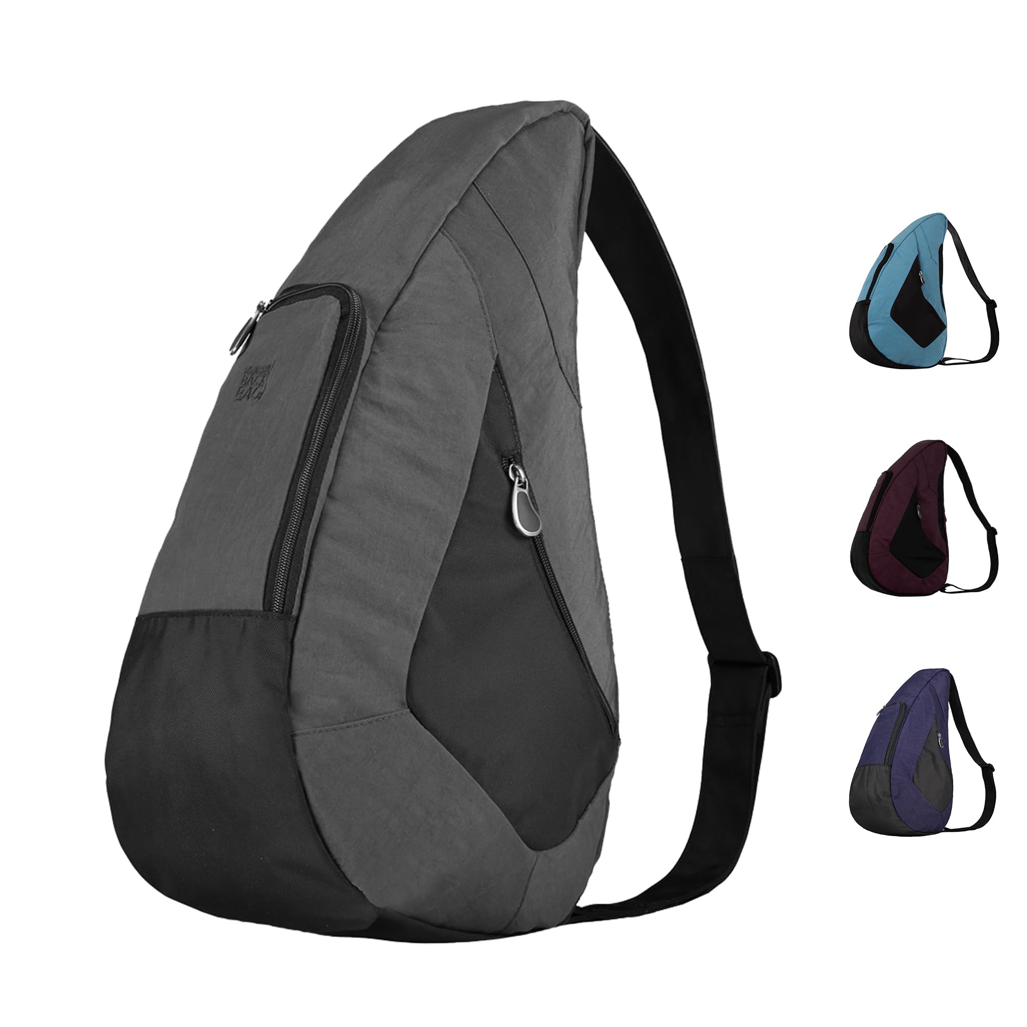 19" Crossbody Sling Traveler Healthy Back Bag (Stormy Grey)