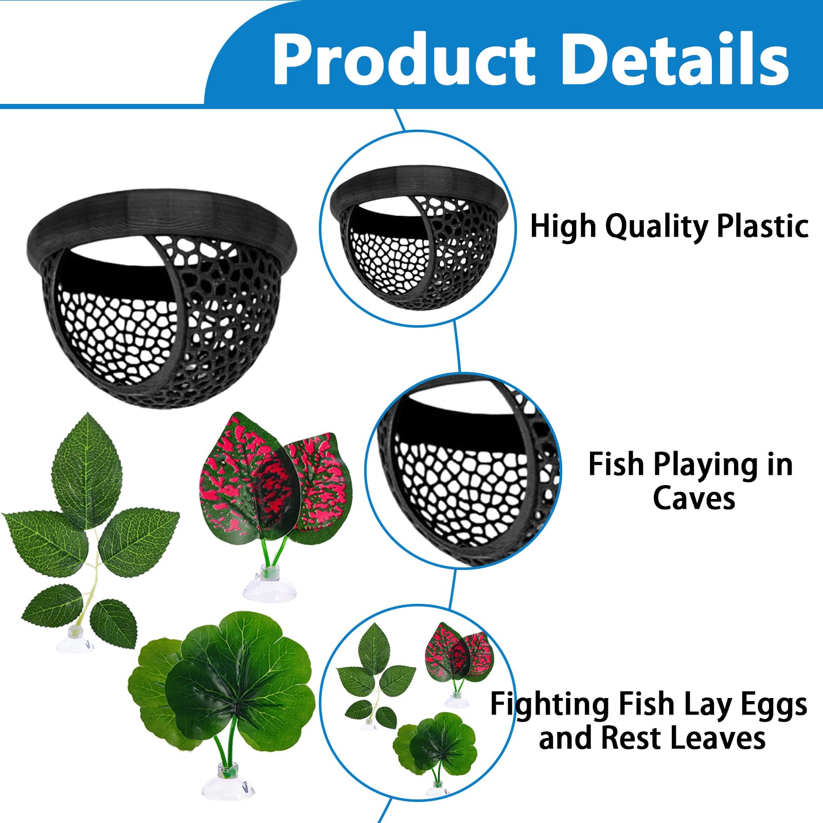 WORUIB 1 Pcs Betta Hammock and 3 Pcs Fish Tank Plants - Image 3