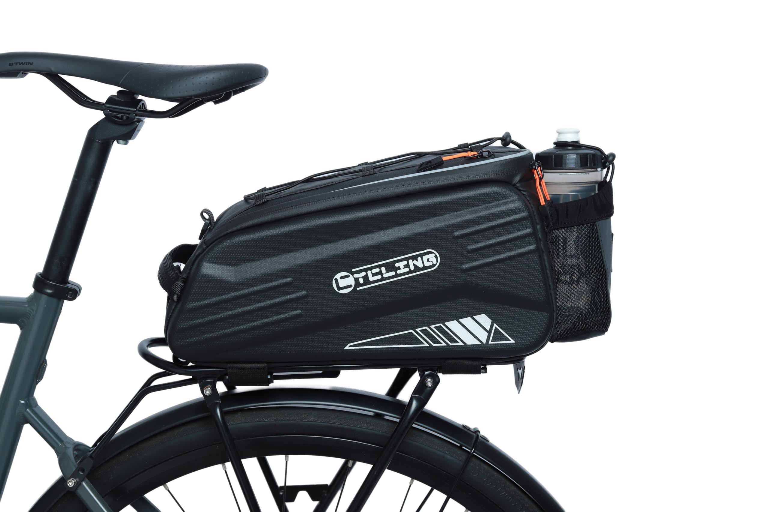 HOMPER Waterdichte fietstas voor bagagedragers, 9L EVA hardshell-fietsbagage met reflecterende coating en verstelbare schouderriem, geschikt voor mountainbikes en forenzenfietsen, zwart
