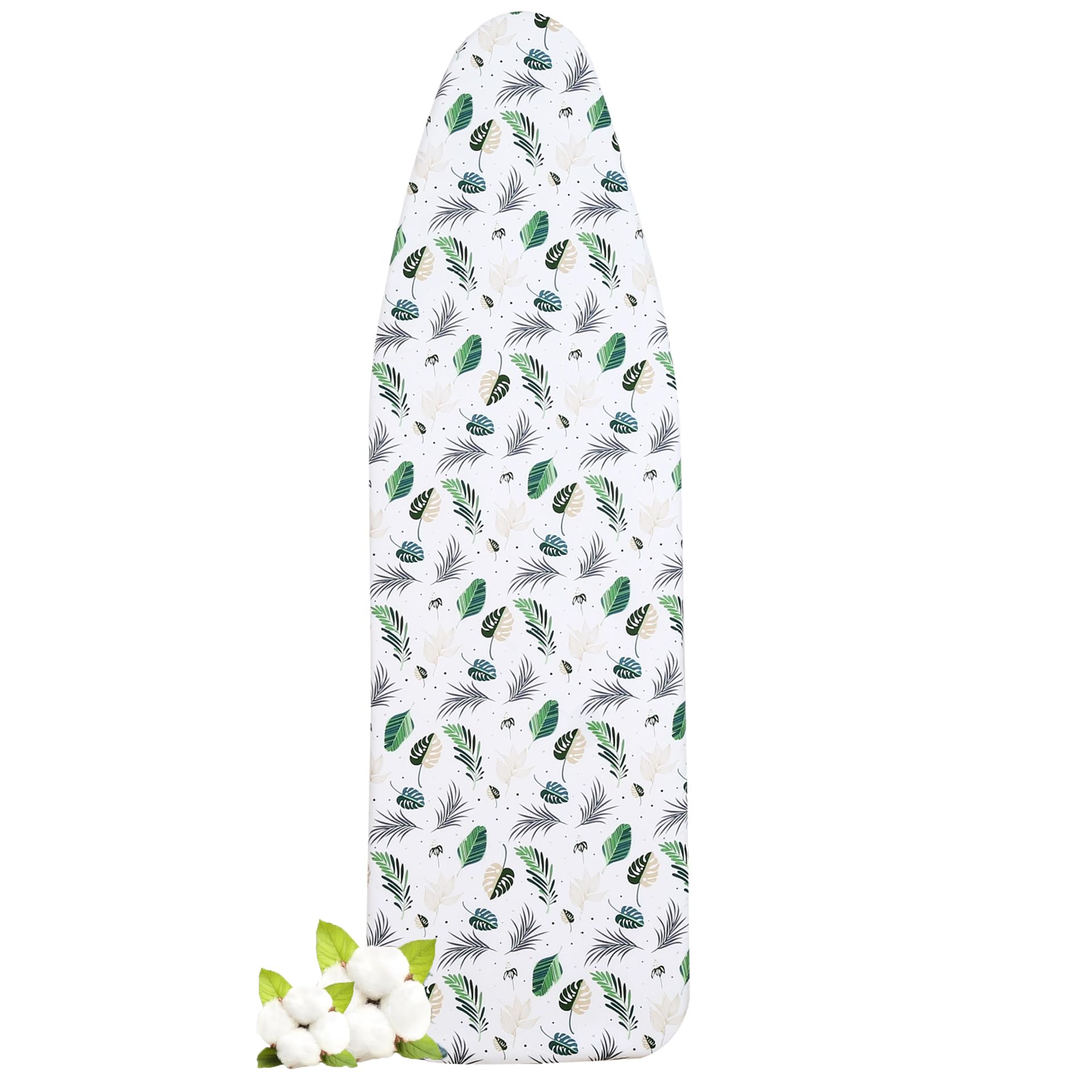 Ironing Board Cover 128x40cm | Thick Felt Padding for Wrinkle-Free Ironing, Heat-Resistant Cotton Surface with Adjustable Drawstring, Fits 128x40cm Boards
