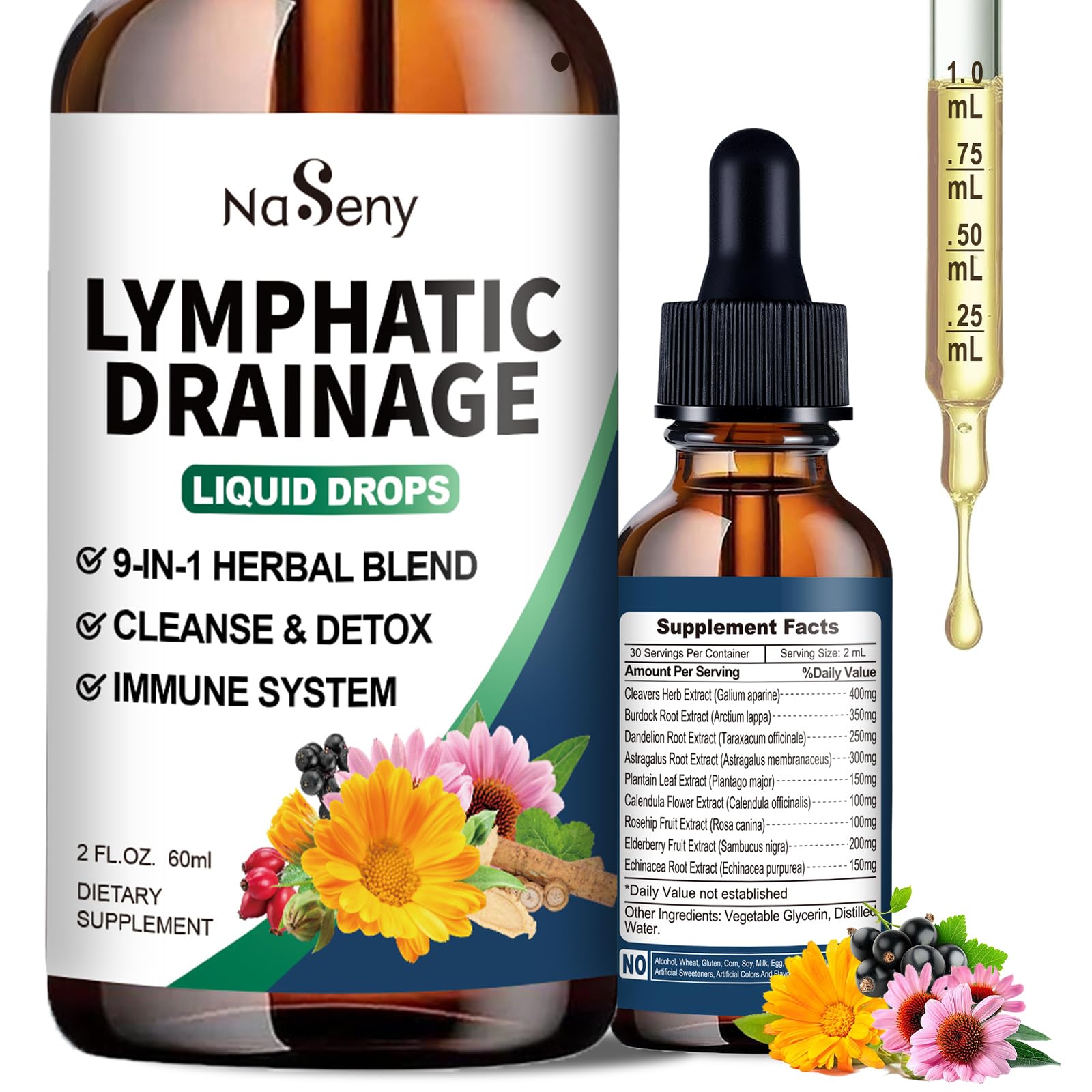 Lymphatic Drainage Drops for Detox & Cleanse, Immune System