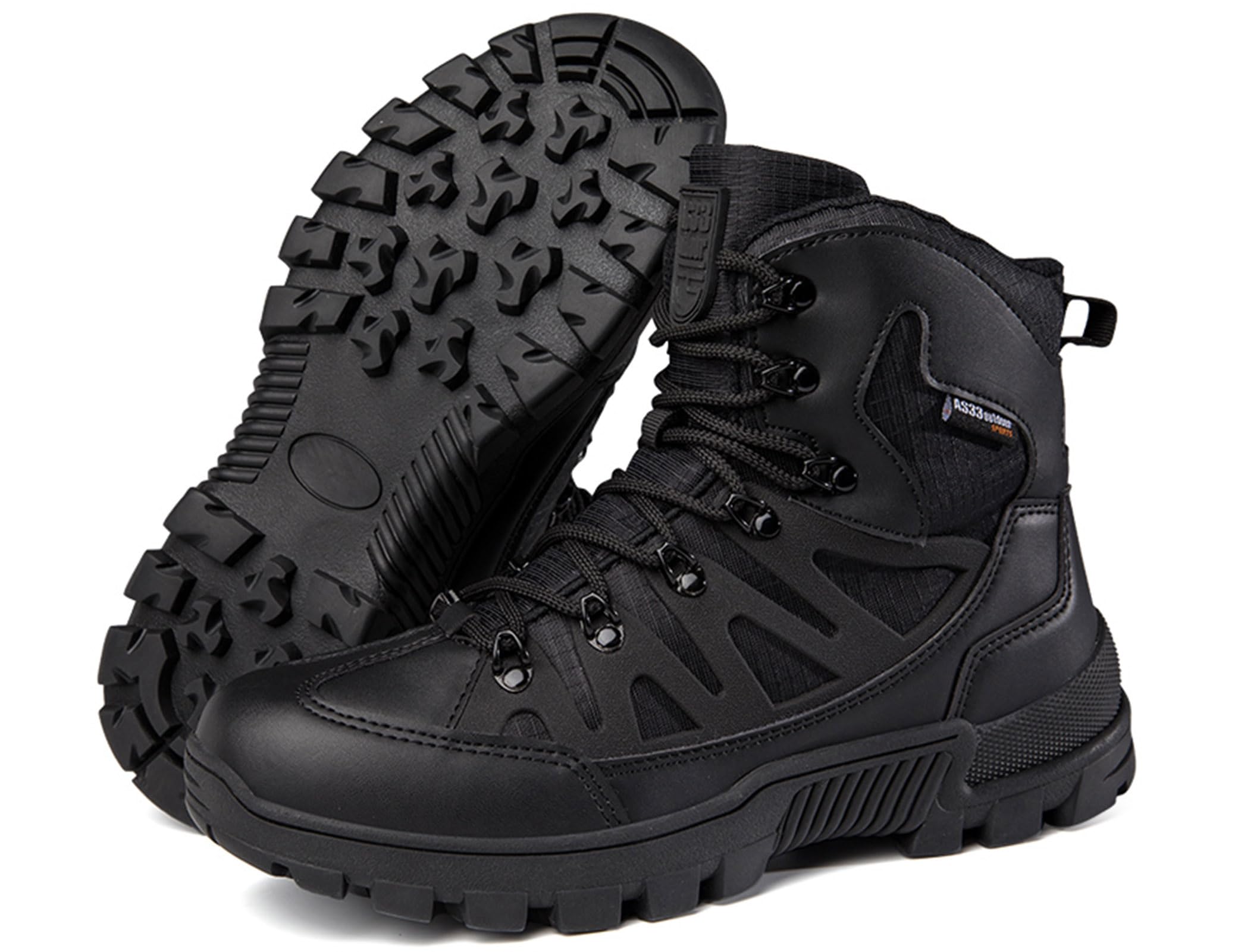 AS33 Herren militärische Taktische Kampfstiefel Verschleißfeste wasserdichte Wüsten Schuhe Außenbereich Einsatzstiefel Rutschfeste Camping Trekking Wander Stiefel
